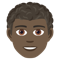 Man- Dark Skin Tone- Curly Hair emoji on Emojione